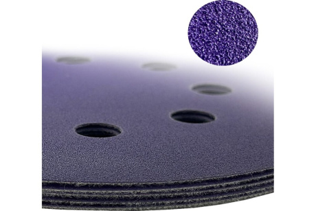 Купить Диск шлифовальный ABRAFORCE Purple Film на плёночной основе  8 отв.  125мм Р150  уп. 5 шт. фото №7