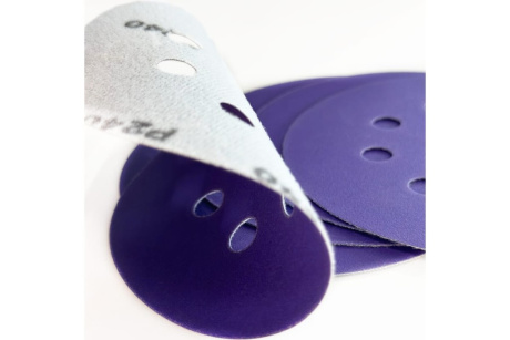 Купить Диск шлифовальный ABRAFORCE Purple Film на плёночной основе  8 отв.  125мм Р280  уп. 5 шт. фото №5